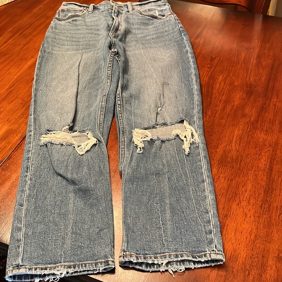 Abercrombie & Fitch Blue The Ankle Straight Ultra High Rise Jeans - Picture 6 of 10